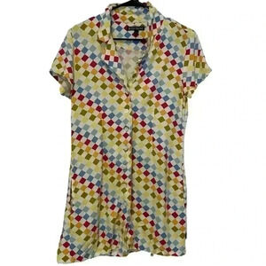 BODY GLOVE Multi-color Malia Dress Button-Up Dress Size Large